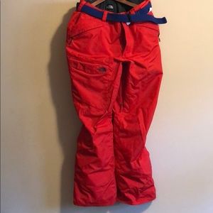 Orange North Face Ski & Snowboard pants